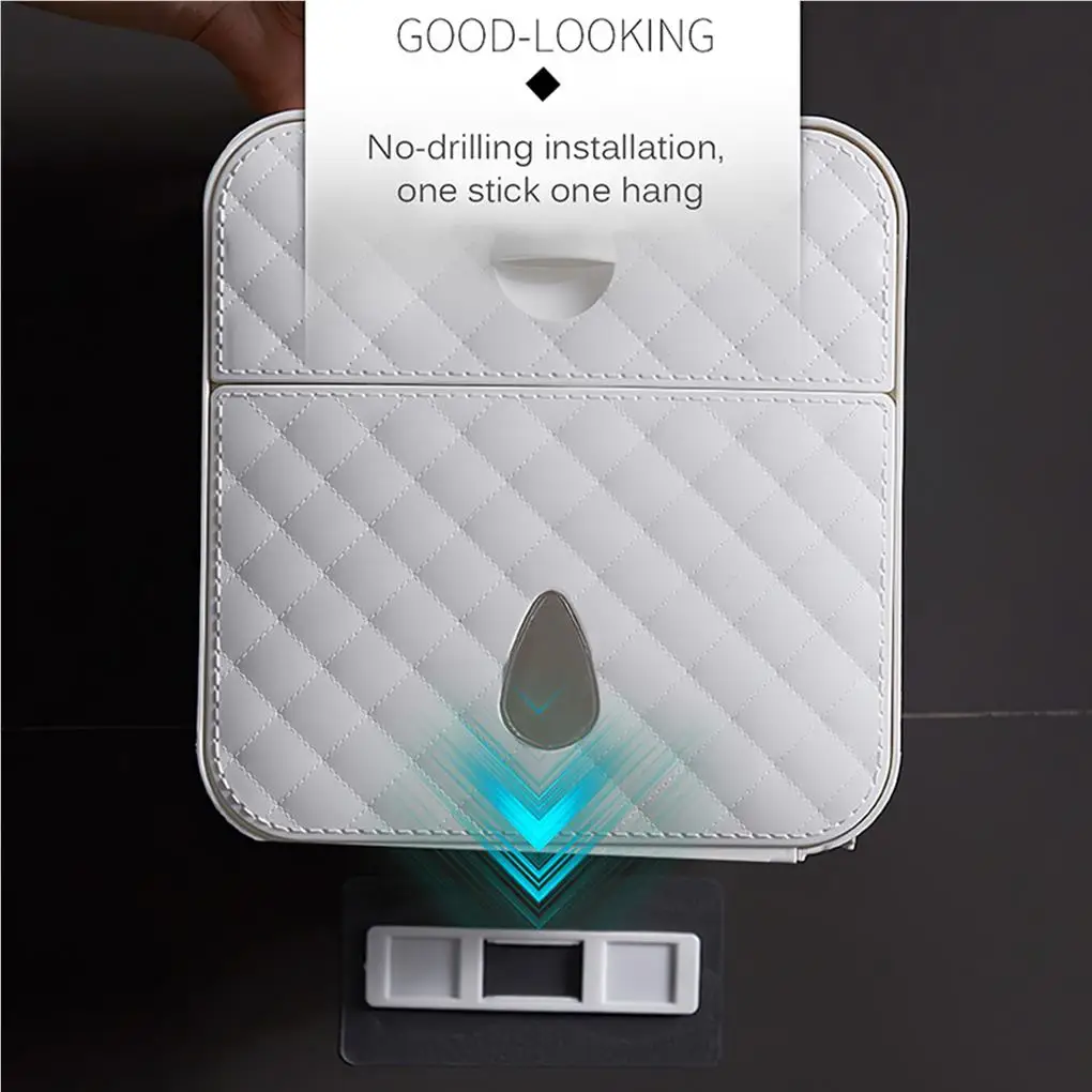 

Paper Towel Dispenser Wall Mounted No-drilling Paper Towel Holder Bathroom Toilet Tissue Dispenser Garbage Bags Holder Home