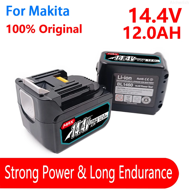 

Сменный литий-ионный аккумулятор BL1460 14,4 В 12000 мАч для Makita BL1430 BL1440 LXT200 BDF340 TD131D со светодиодсветодиодный аккумуляторами для электроинструмент...