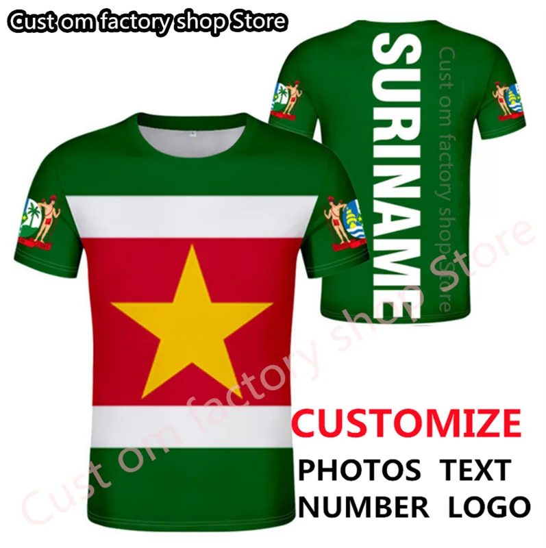 

SURINAME t shirt diy free custom name number sr t-shirt nation flag dutch sranan sarnam sur country print photo text red clothes