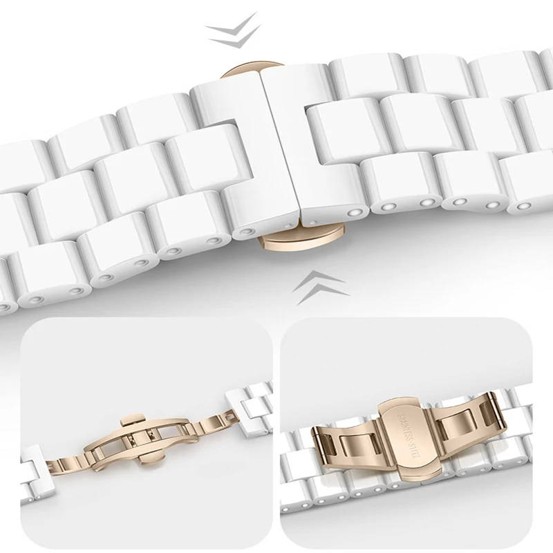 Ceramic Strap For Huawei Watch GT3 Pro 43mm 46mm Watch Band Bracelet For Huawei GT 3 Pro GT 3Pro Stainless Steel Wristband Strap