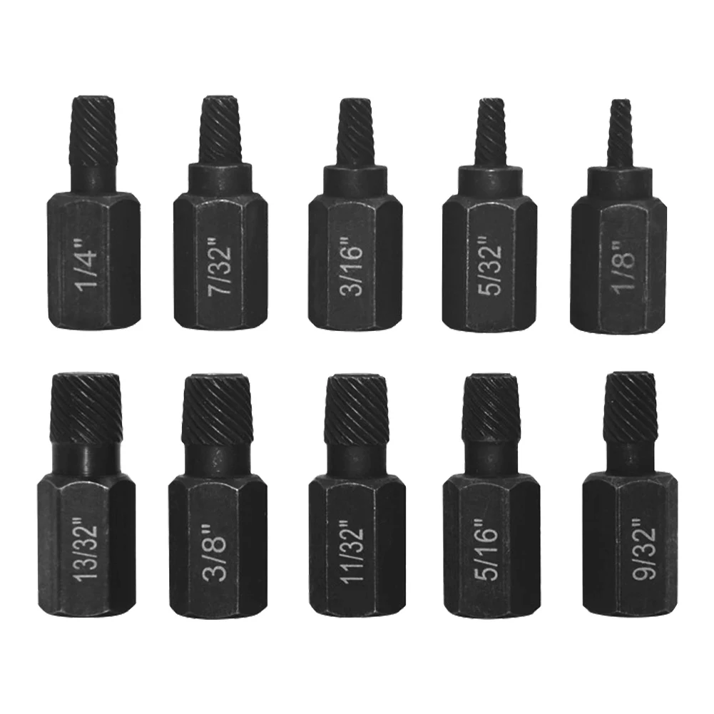 

10pcs/set Screw and Bolt Extractor Drill Bit Set Disassemble Screws Bolt Stud Slip Teeth Demolish Stripped Broken Remover Tools