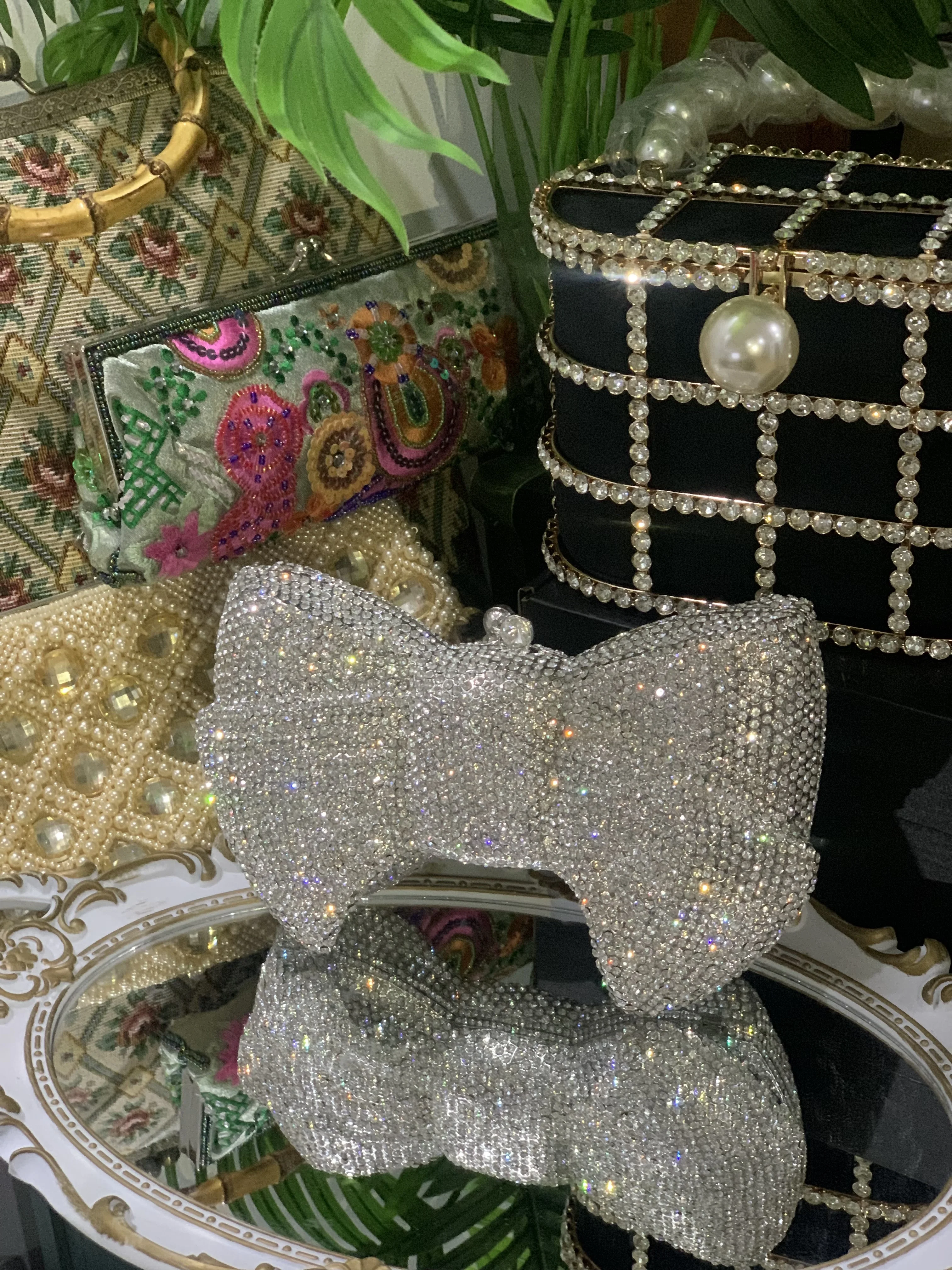 Lost in винтажная роскошная вечерняя сумка плюс блестящий клатч украшенный