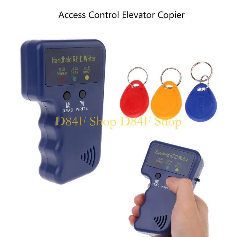 Фото D84F Портативный RFID-считыватель идентификационных карт, Дубликатор считывателя карт с 6 записываемыми метками №5