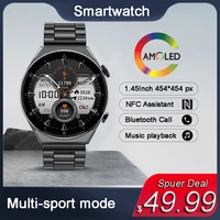 lige 2022 bluetooth call sport smart watch 454454 amoled heart rate smartwatch men women nfc fitness tracking watch waterproof