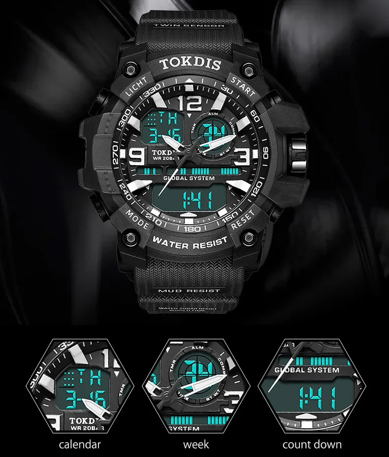 Часы мужские цифровые в стиле милитари водонепроницаемые светодиодсветодиодный