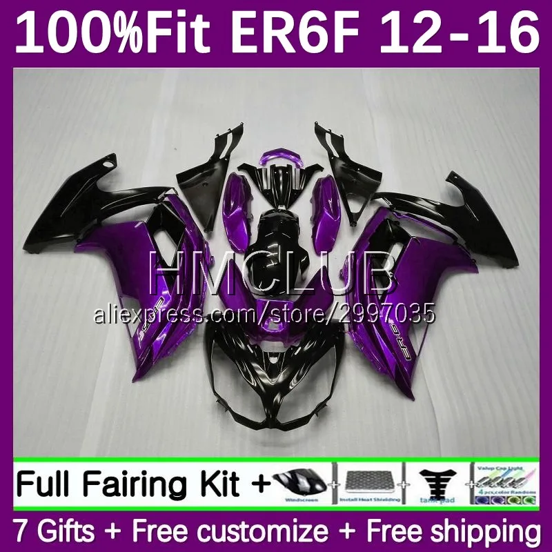 

Инъекция для KAWASAKI NINJA 650R ER 6F ER6 F 66No.22 фиолетовый blk ER-6F 2012 2013 2014 2015 ER6F 12 13 14 15 16 OEM обтекатель