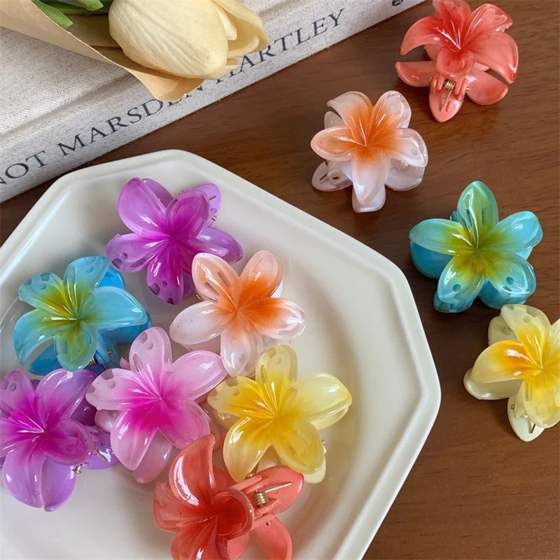 Заколка для волос с градиентом женская акриловый зажим пляжный аксессуар в