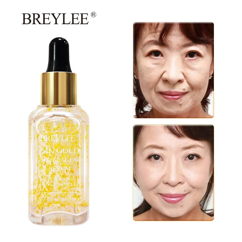 

Коллагеновая Сыворотка для лица от морщин, 24 К золота