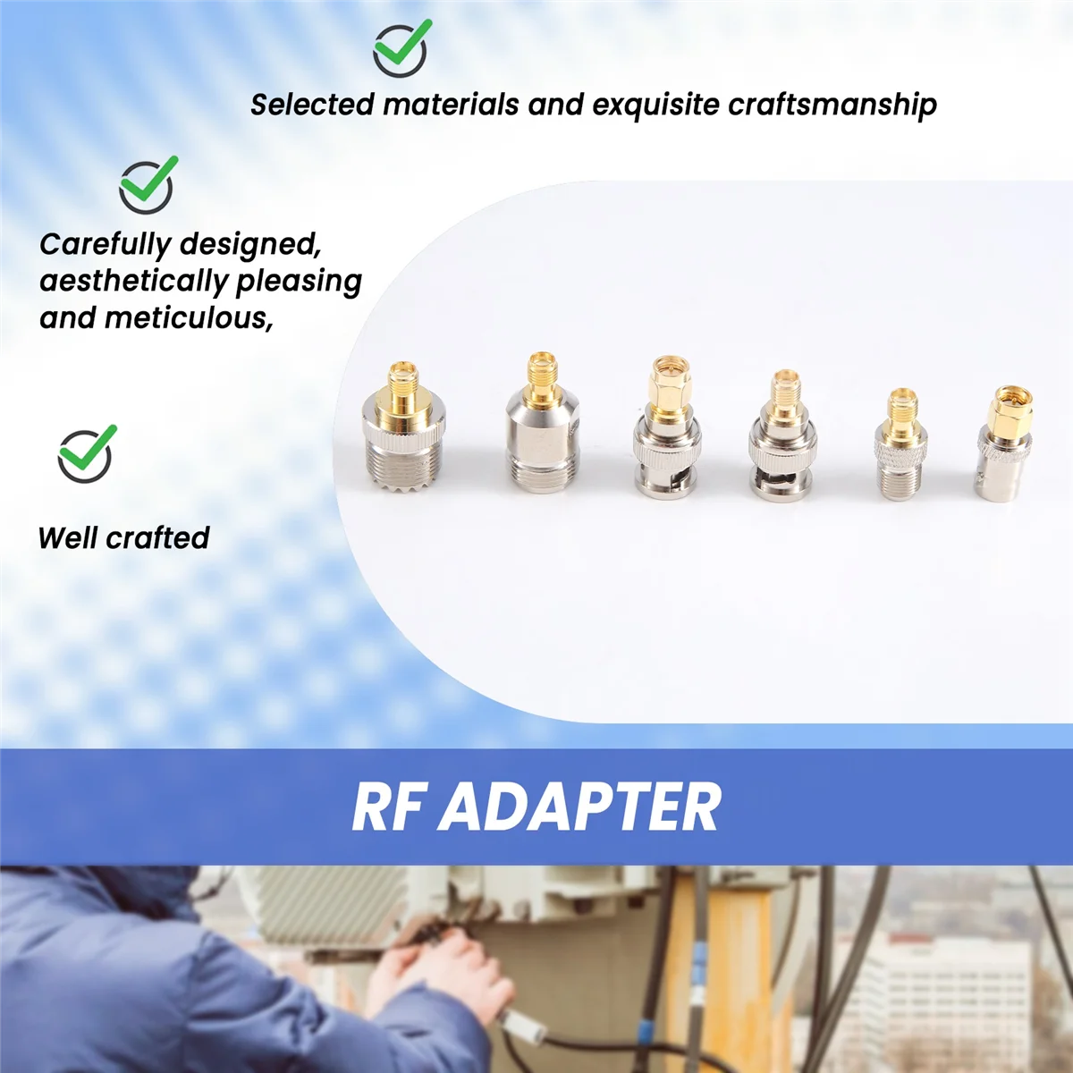 Адаптер SMA в BNC N F UHF стандартный радиочастотный адаптер тип 20 гнездо