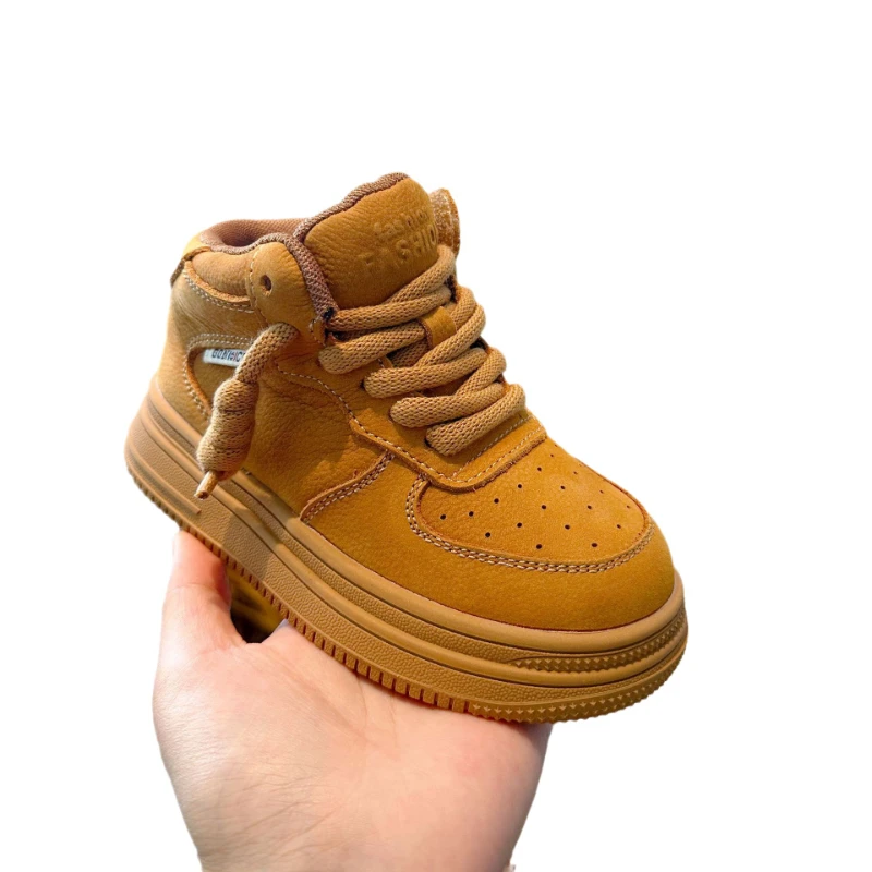 

Ботильоны детские из натуральной кожи, модные мягкие ботинки для мальчиков и девочек, желтые, осень