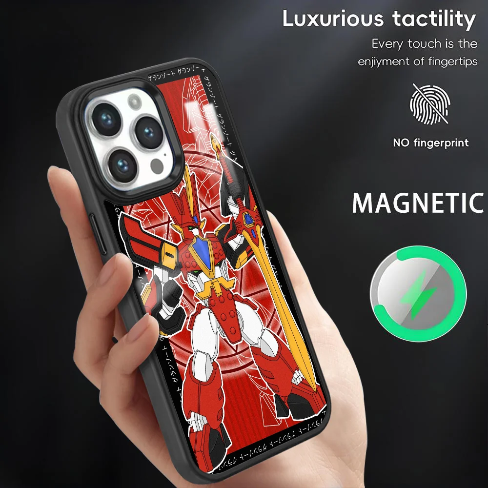 Фото Чехол для телефона M-Mado King G-Granzort для iPhone 16, 15, 14, 13, 12, 11 Pro Max Plus Mini, магнитный чехол для беспроводной зарядки Magsafe, чехол №1
