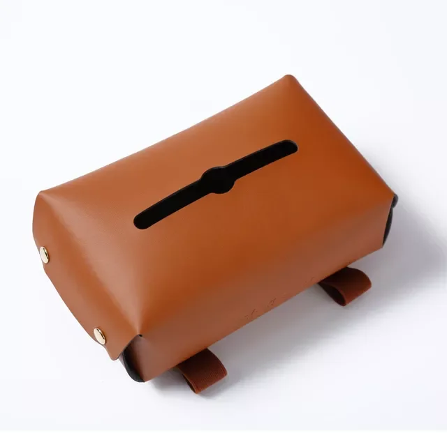 

Leather Car Tissue Box with Hanging Armrest Sun Visor, Chair Back, Sunroof Drawer, Household Car Tissue Cover