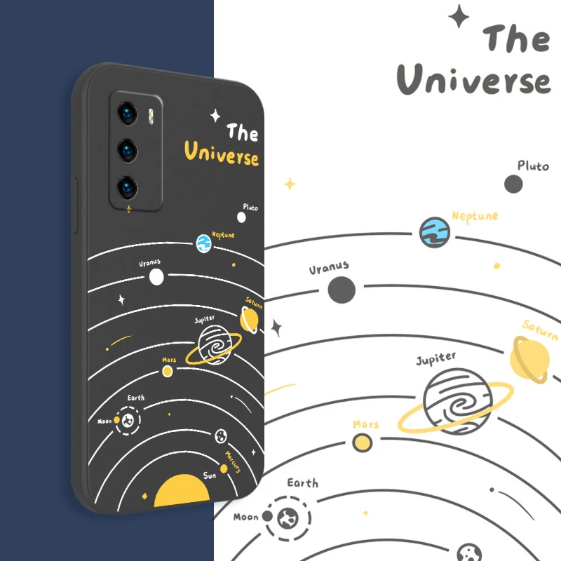 

NOHON phone Casing For SAMSUNG S8 S9 S10E LITE S20 FE ULTRA S21 PLUS solar system Anti-Scratch Non-Slip Anti-Drop Case