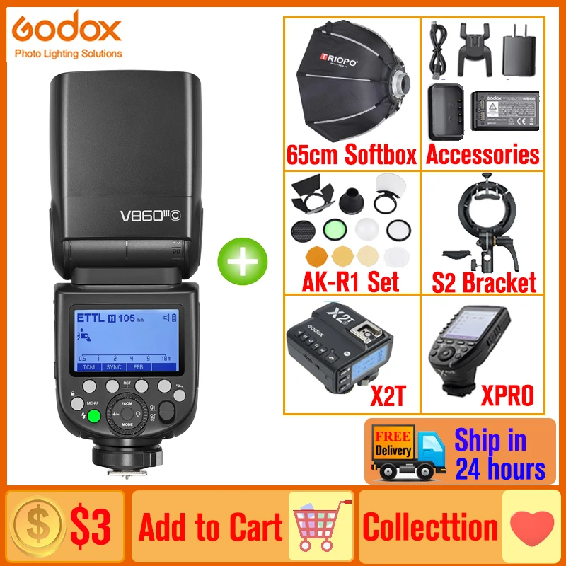 Godox V860III V860 III TTL II HSS Speedlite Flash for Canon Sony Nikon Olympus Fuji Panasonic Pentax Cameras V860II V850II Upgra