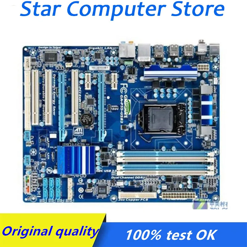 

For Gigabyte GA-P55-USB3 P55-USB3 Computer USB2.0 SATA2 Motherboard LGA 1156 DDR3 P55 Desktop Mainboard Used