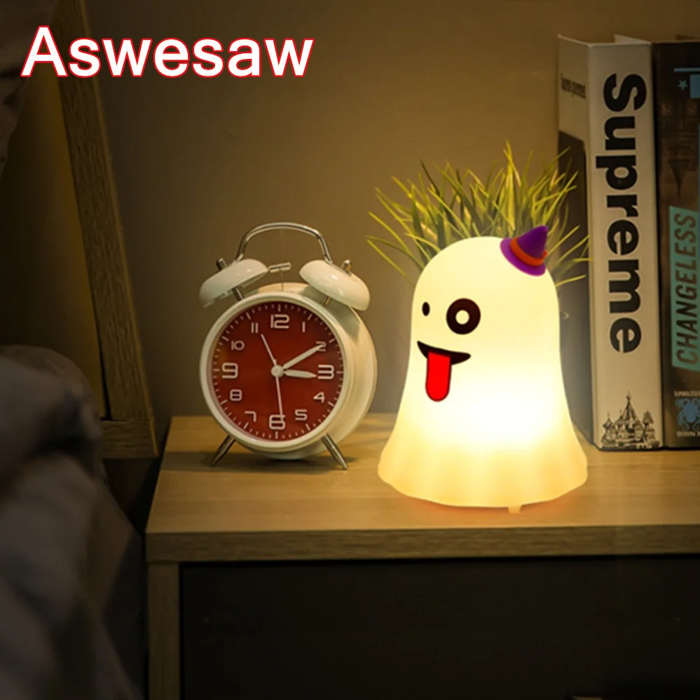 

LED Silicone Night Lights USB Rechargeable Touch Sensor Cartoon Lamp Colorful Child Holiday Gift Sleeping Creative Bedroomghost