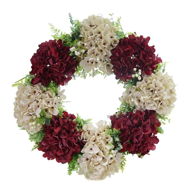 

Artificial Hydrangea Wreath Spring Summer Wreath For Front Door Wall Window Wedding Party Farmhouse Home Decor