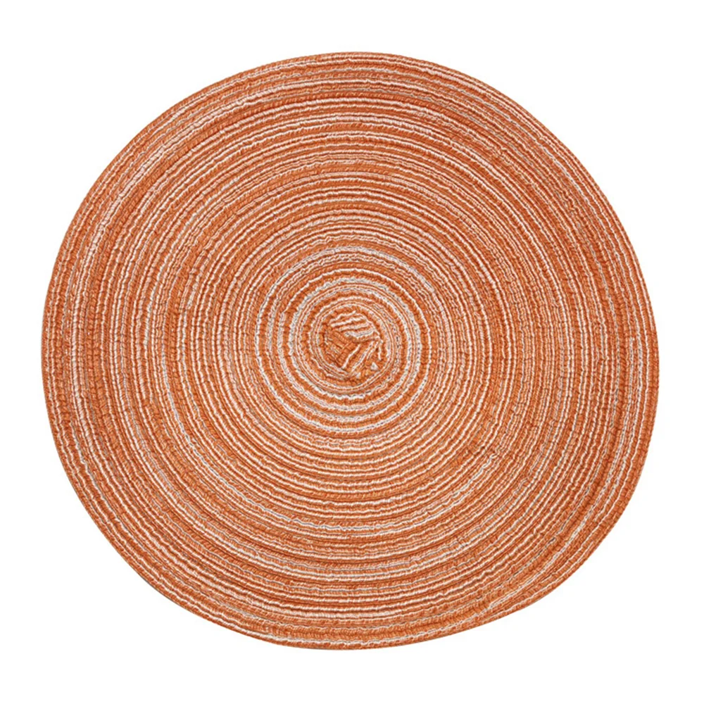 

Washable Round Woven Heat Insulation Mat Stain Resistant Tableware Pad Anti-skid Heat-resistant Placemats Northern Europe