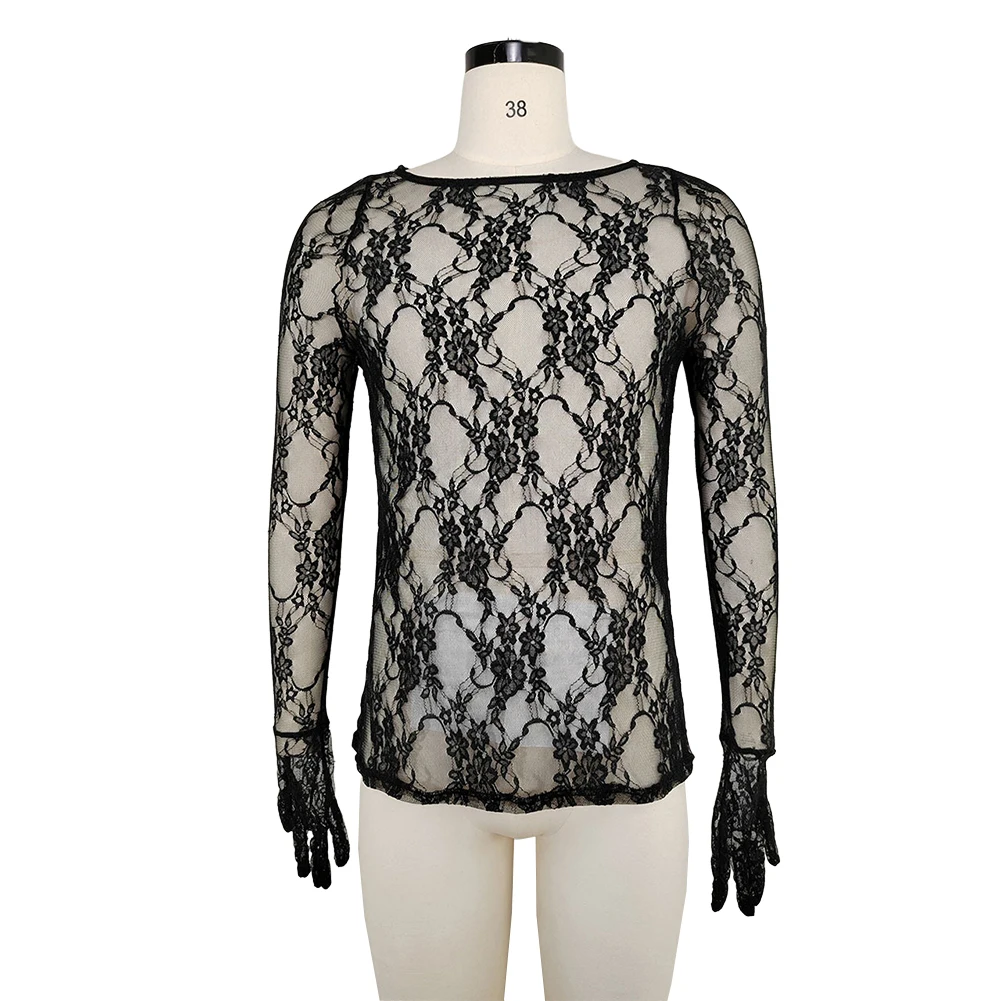 Удобная модная футболка одежда с длинным рукавом Мужская сетчатый офисный