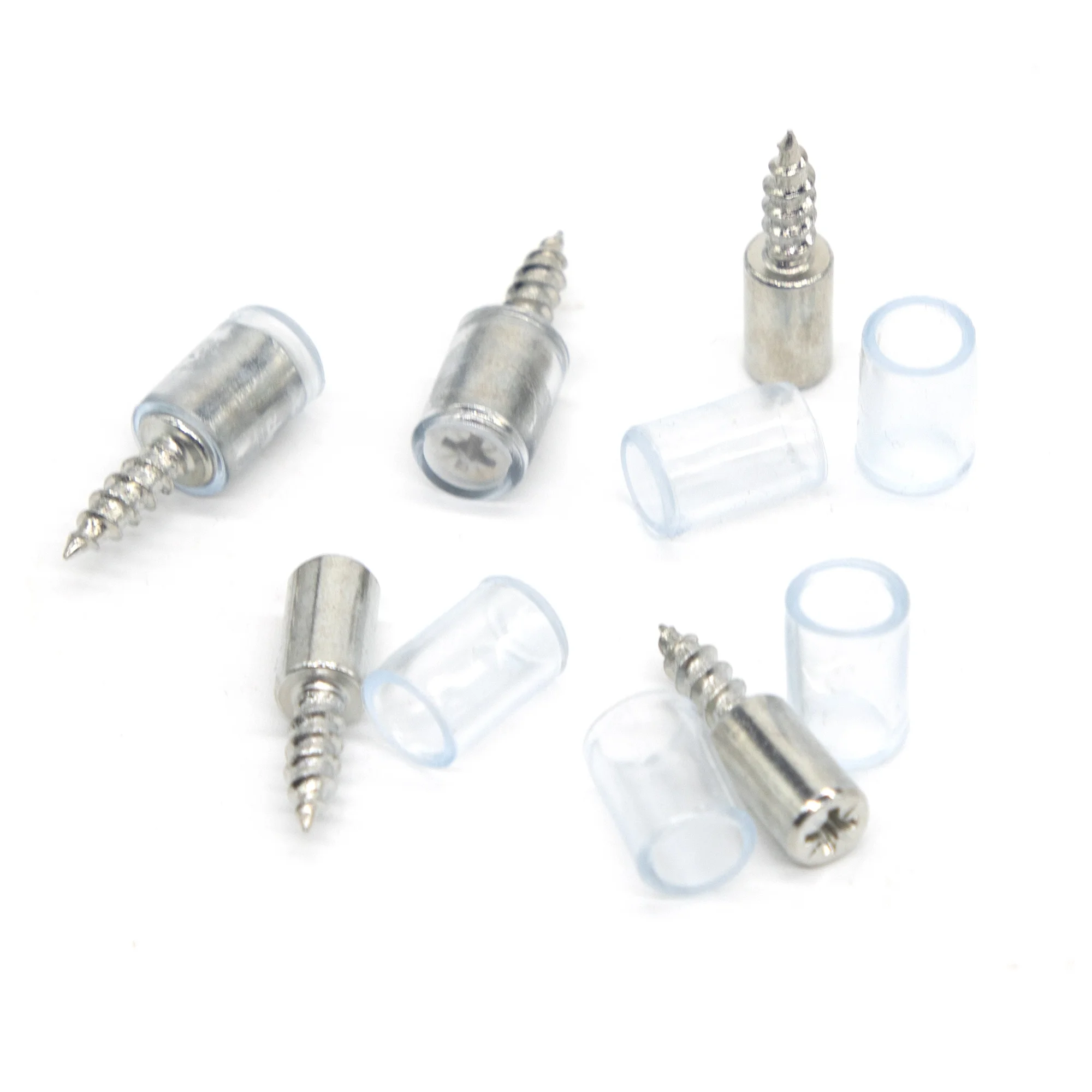 50set Cross Self-tapping Screw Layer Plate Holder Support Glass Studs Pegs Nonslip Partition Nail For Wooden Cabinets Wardrobes