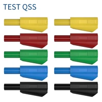 QSS 10PCS 4MM Banana Plug Safety Sheath Stackable Wire Solder Connector  DIY Electrical Tools Q.10042