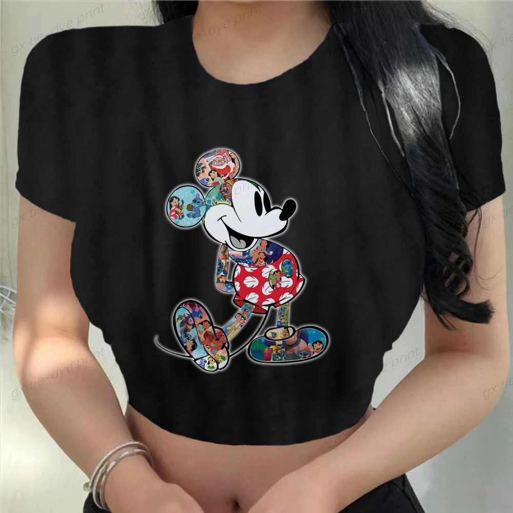 

Sexy women's clothing, party wear, tight top, Minnie Mouse women's T-shirt, Disney tight T-shirt, 2023
