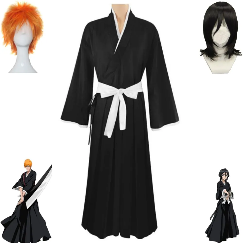 

Anime BLEACH Shinigami Kuchiki Rukia Kurosaki Ichigo XCUTION Abarai Renji Cosplay Costume Wig Gotei 13 Kimono Halloween Suit