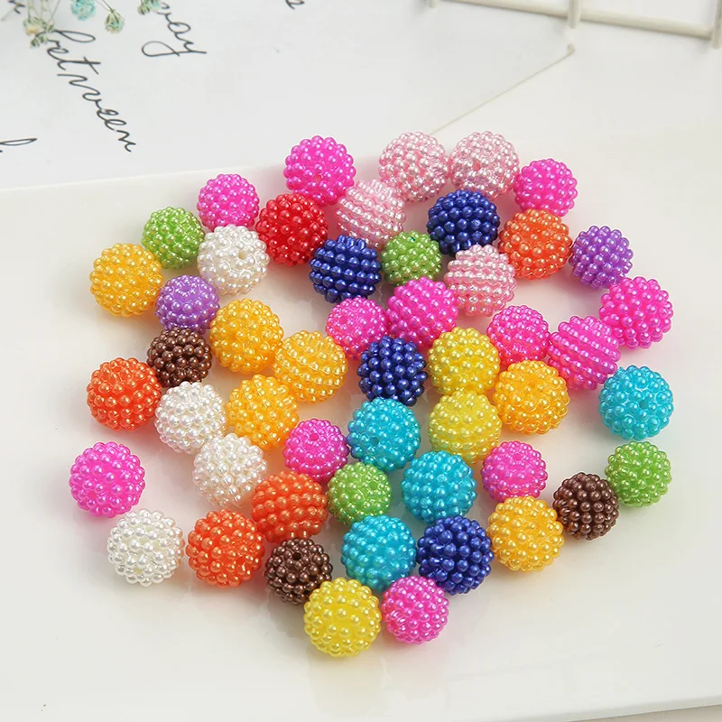 

Imitation pearl bayberry ball straight hole round loose beads off-white ABS pearl DIY accessories