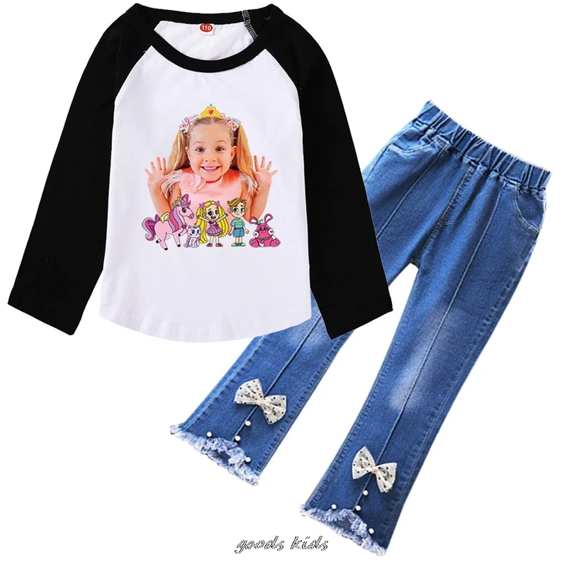 Комплект одежды для девочек Повседневная Длинная футболка и штаны