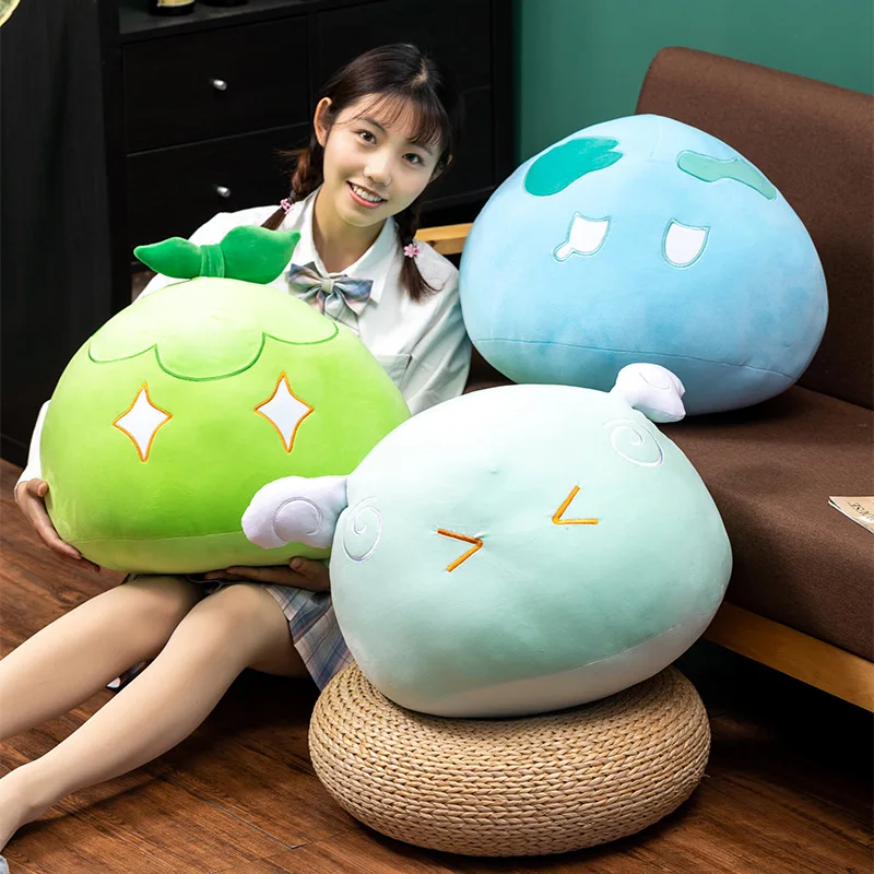Фото 30-40 см Genshin Impact Slime, плюшевая игрушка, милая анимо-электропиро-слам-кукла, мягкая аниме-огонь, гром, ледяная трава, ветер, элементальные шарики №2