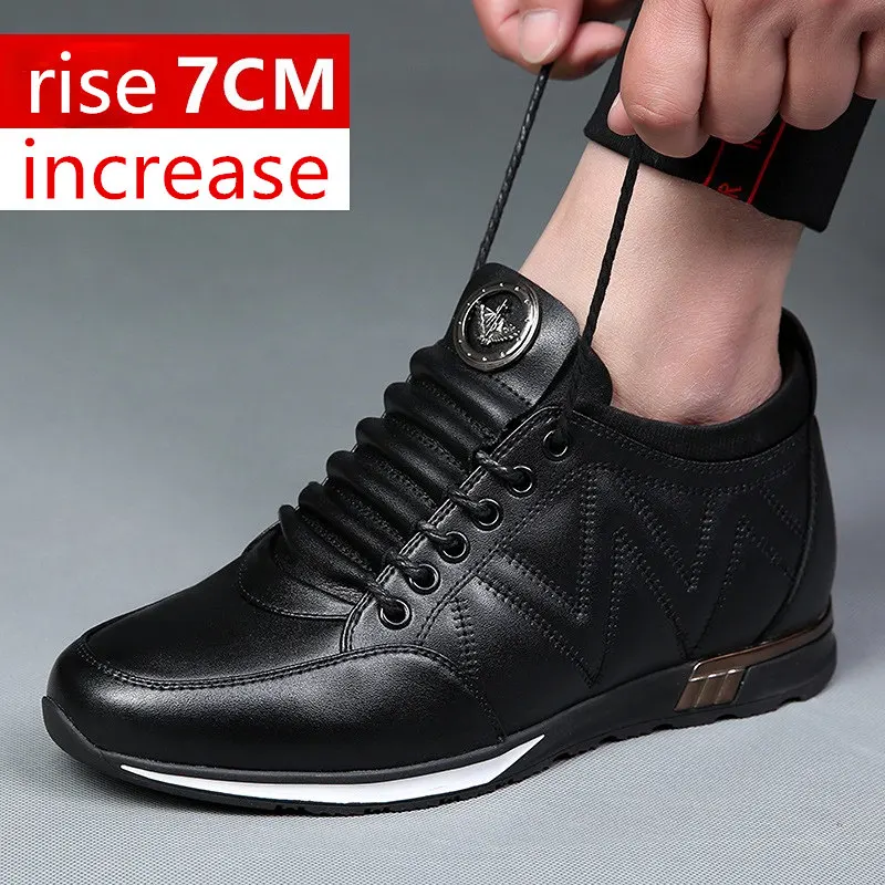 

Men Inner Height Increasing Leather Shoes Invisible Height Increase 8cm Elevator Shoes Cowhide Daily Business Leisure Shoes Male