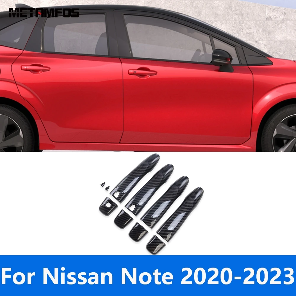 

Накладка на боковую дверную ручку для Nissan Note 2020 2021 2022 2023, хромированная защитная наклейка из углеродного волокна, аксессуары для стайлинга автомобиля