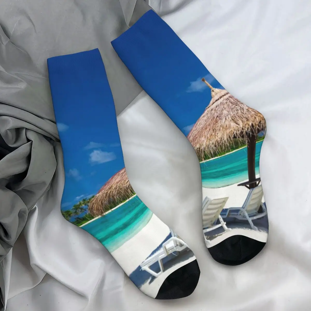 Пляжные носки с мальдивами чулки в стиле Харадзюку морским пейзажем женские