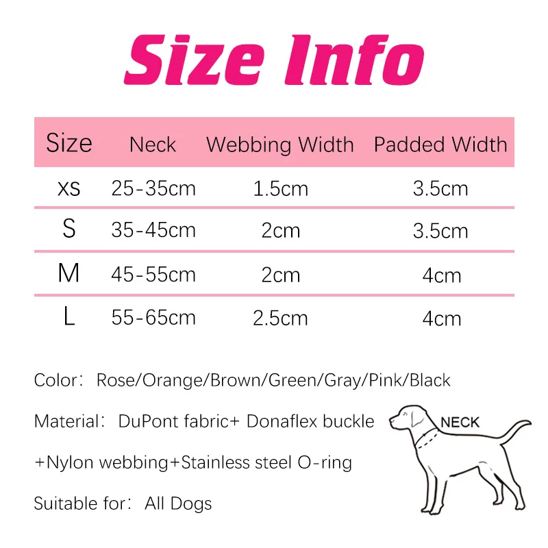 Ошейник для собак Truelove дышащий Регулируемый Светоотражающий ошейник с