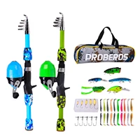 kids fishing starter kit portable telescoping rod reel combo full tackle with line for boys girls teens accessories equipment
