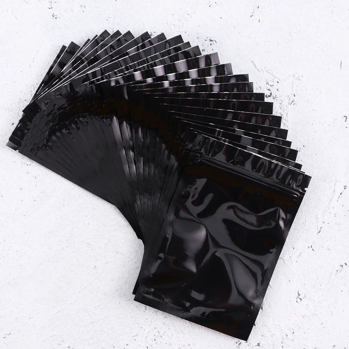 

100pcs Sealed Resealable Bags for Packaging Aluminum Bags Black Flat Resealable Bags Packaging Bags