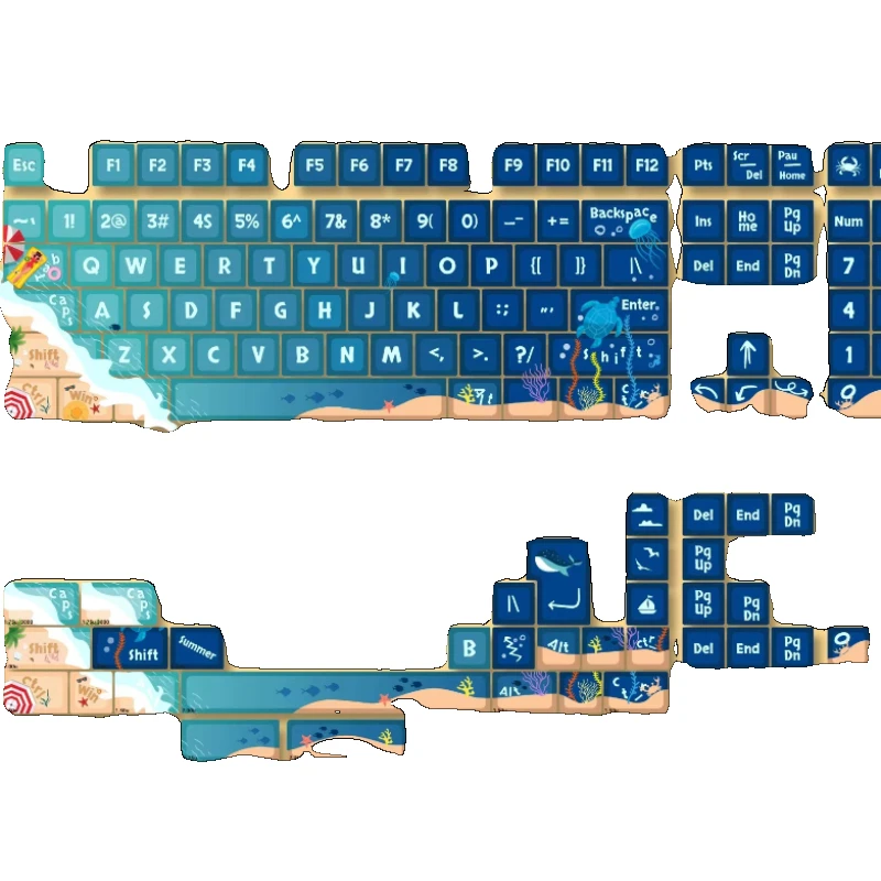 139Key My Ocean тематические колпачки клавиш с градиентом синяя точка колпачок PBT MDA