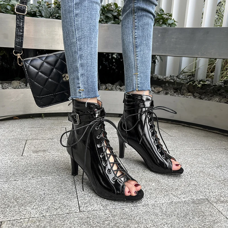 Sgesvier 2022 New Salsa Jazz Tango Dance Shoes Black High Quality Soft Rubber Sole Dance Booties Latin Dancing Outdoor For Women