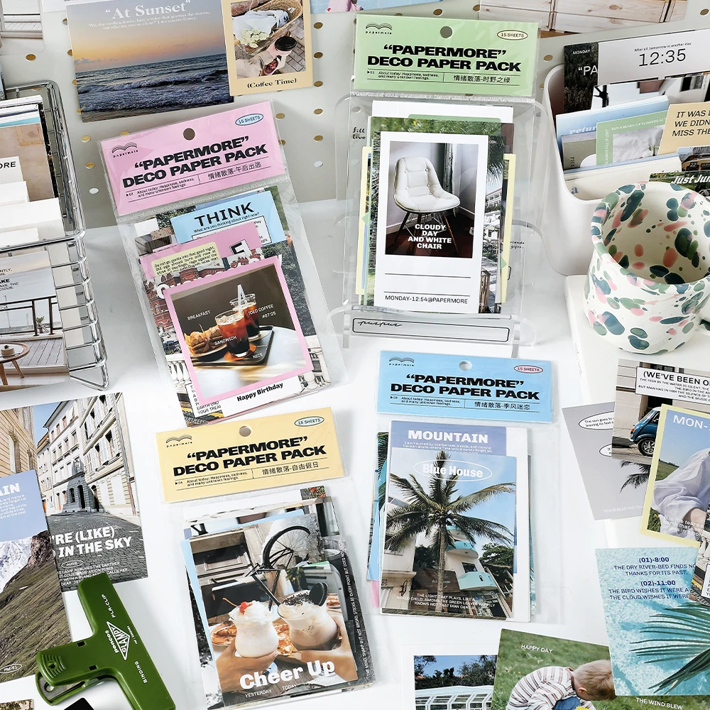 

15Pcs/Pack Assorted Magazine Style Design Paper Personalized Handmade Scrapbooking Aesthetic Notebooks Sketchbook Accessories