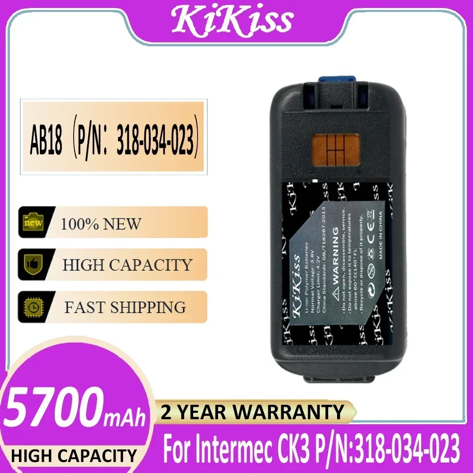 Аккумулятор KiKiss AB18 (P N 318-034-023) 5700 мАч для Intermec CK3A1 CK3C1 CK3R CK3 CK3X Bateria