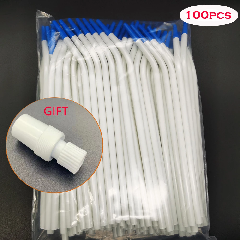 20Pcs/100Pcs Disposable Dental Surgical Aspirator Suction Tube Adaptor and Suction Tube Tips Clinic Tools