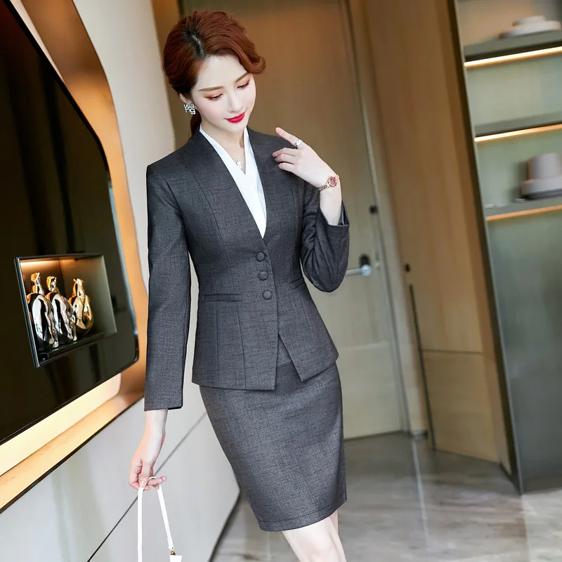 IZICFLY Spring Autumn Style Korean Business Blazer With Pants Slim Office Suit For Women Outfits Work Wear 2 Piece Sets