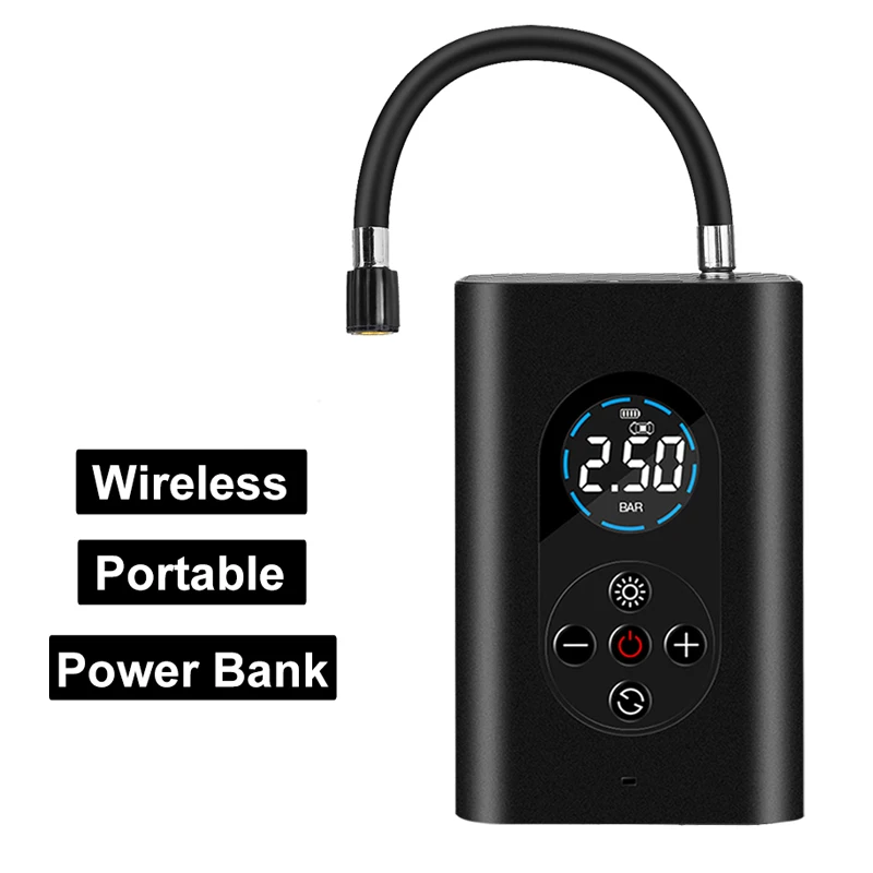 

Portable Car Air Compressor Wireless Tire Inflator Air Pump 150PSI Auto Air Pump for Car Motorcycle Balls LED Light Tire Pump