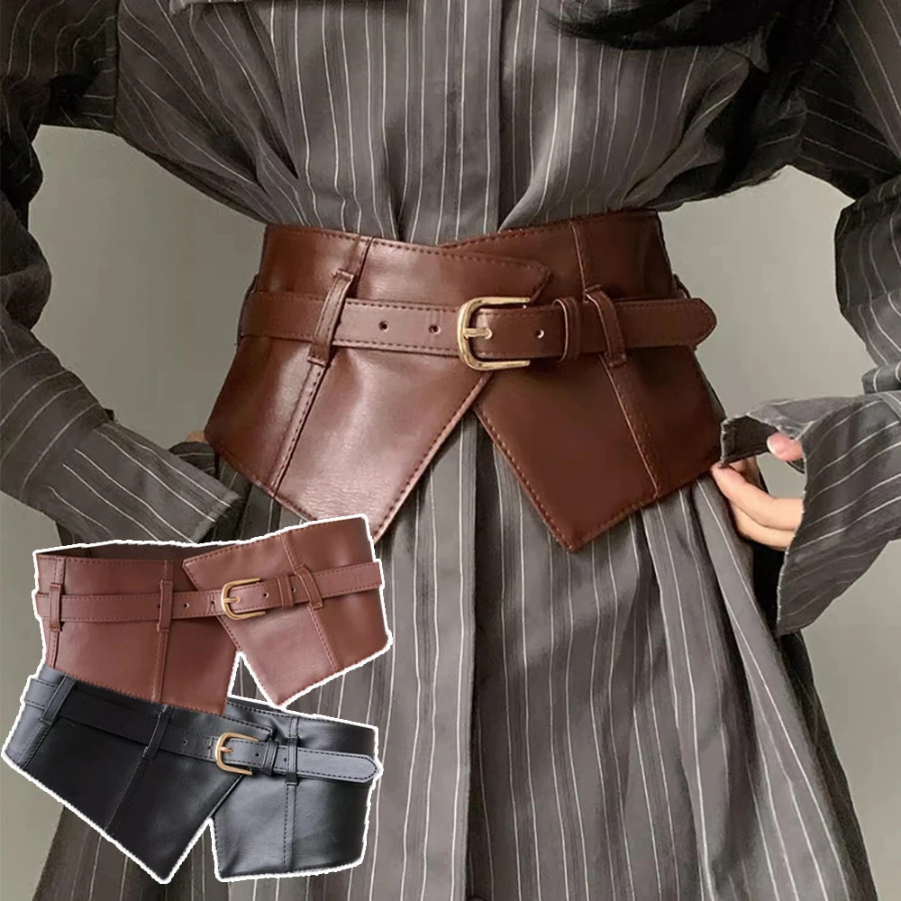 Классические широкие ремни с пряжкой из искусственной кожи
