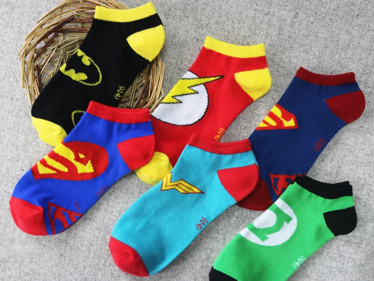 

Disney Captain America Socks Cartoon Anime Cotton Summer Couple Invisible Socks Superman Personality Breathable Sports Socks