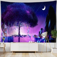 dream forest animal elk wall hanging tapestry art deco blanket curtain bedroom living room decor
