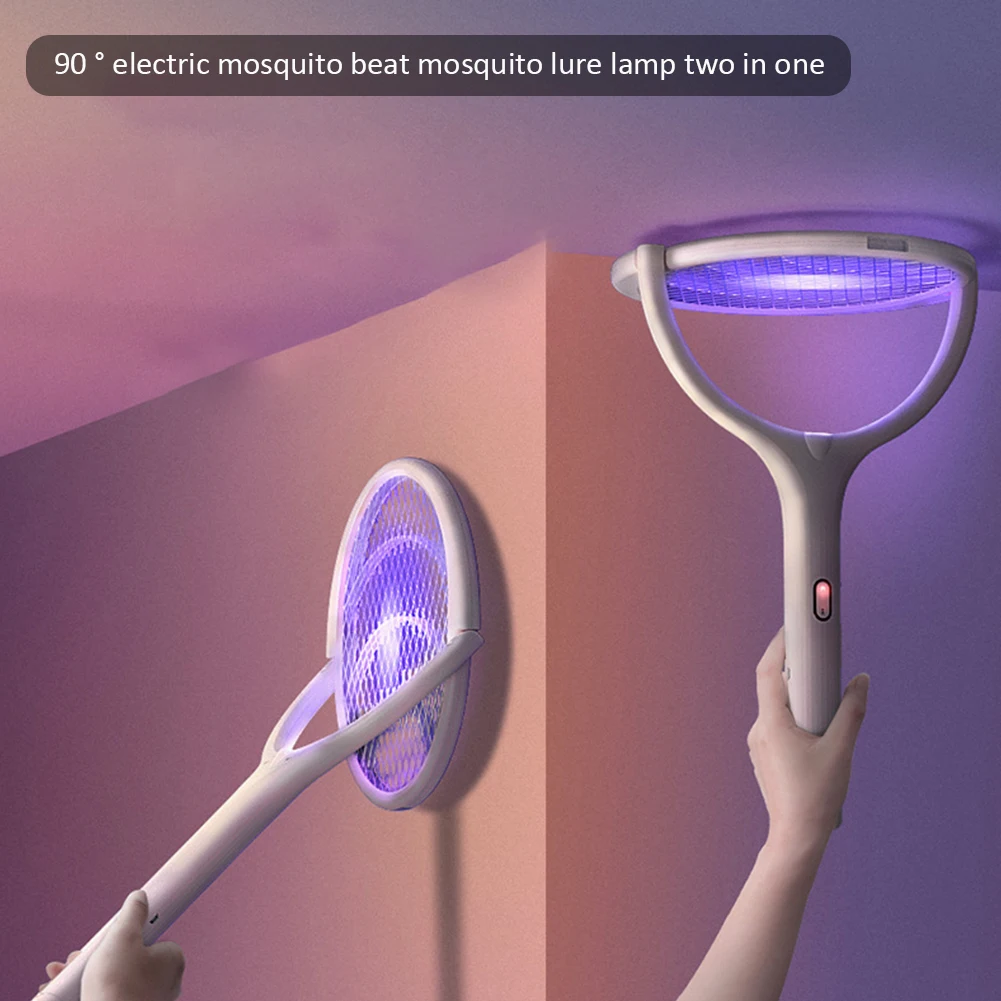 

90 Degree Rotatable Mosquito Killer Lamp Electric shocker 365nm UV Light USB Charging Bug Zapper Trap Flies Summer Fly Swatter