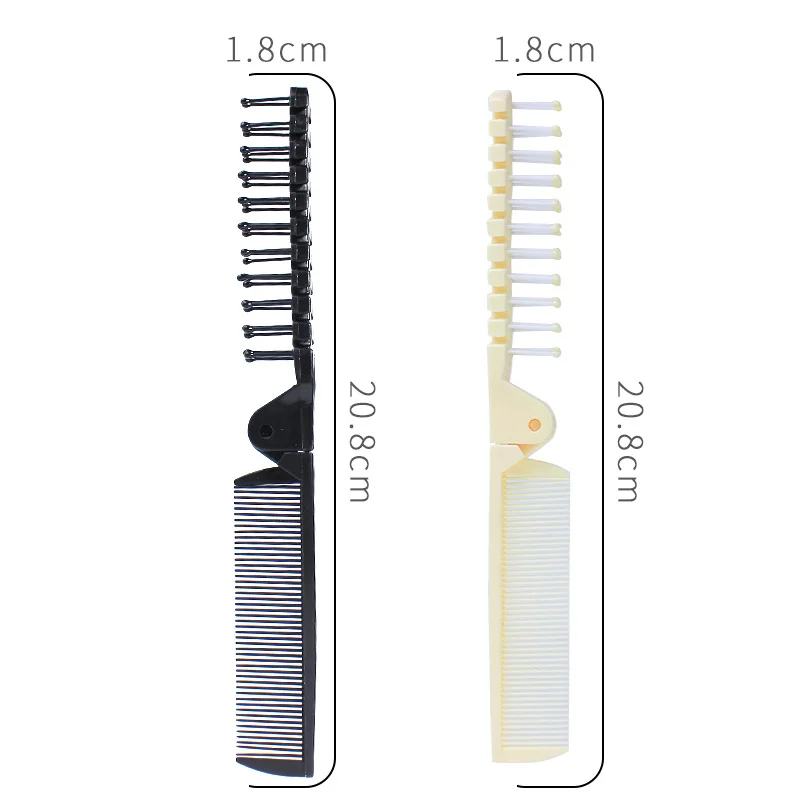 Folding Hairdressing Styling Tools Anti-static Combs Travel Hair Brushes for Women Men Portable Folding Comb Hair Brush 4 Colors images - 6