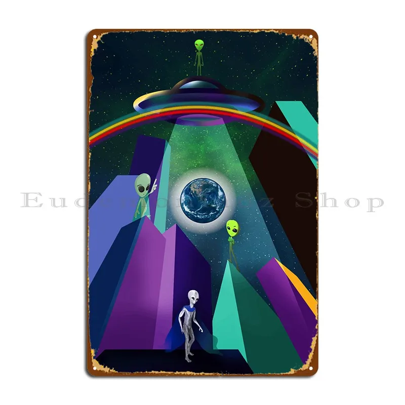 

Металлический знак Инопланетянин, таблички, Настенный декор, табличка, кухня, дизайнерский оловянный знак, плакат