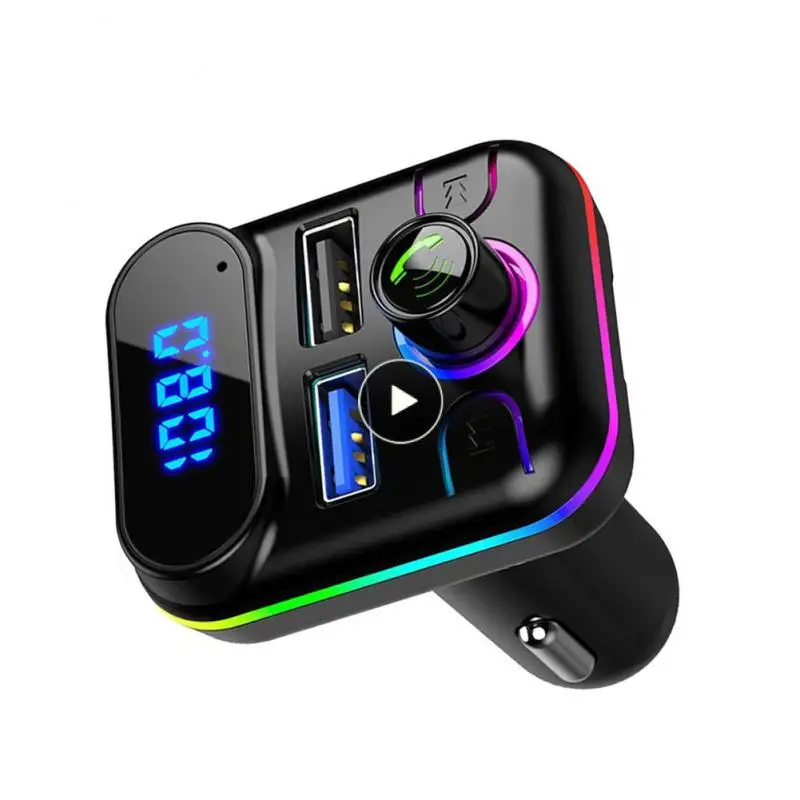 

Seven-color Breathing Atmosphere Light Portable Mp3 Player Dual Usb M33 Car Bluetooth-compatible Receiver Universal Car Charger